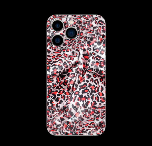 Skin Red/White Leopard